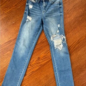 Flying Monkey Light Blue Distressed Skinny Jeans